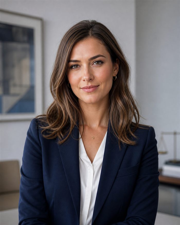 Fictional crypto recovery lawyer portrait
